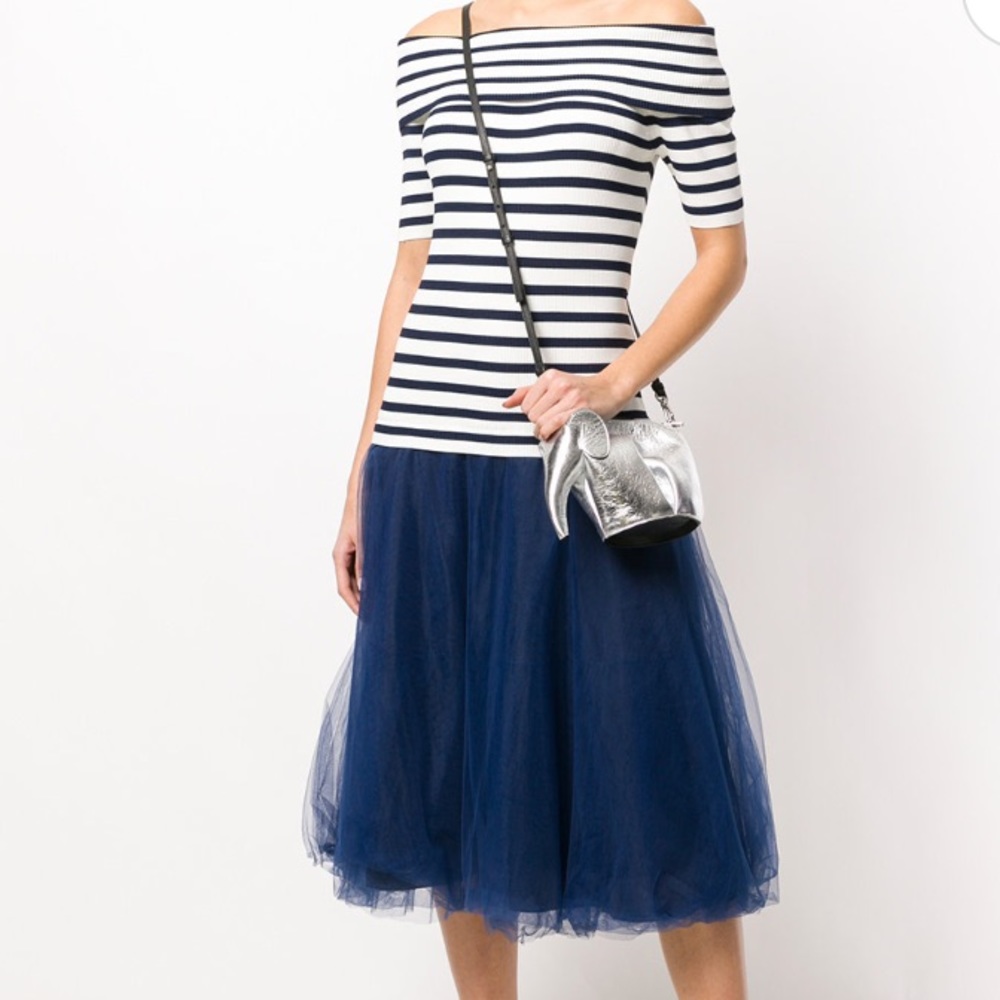 Parosh off the shoulder tulle dress